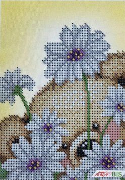 А6-Д-058 Little Bear in Flowers (10,5*15 cm), bead embroidery picture kit