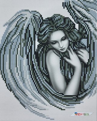 267 Ангел в серых тонах, набор для вышивки бисером картины 267 фото