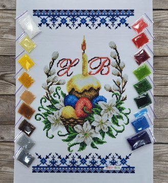 9007 Easter towel (53*37 cm), bead embroidery kit
