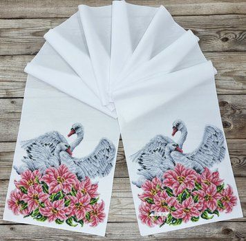 8052 Large wedding towel 220*30 cm, bead embroidery blank