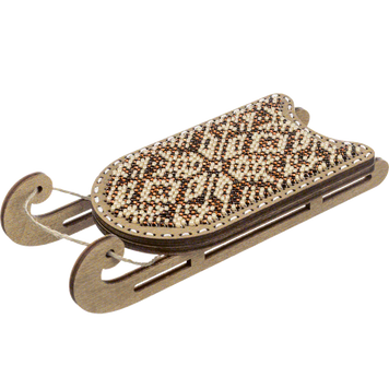 FLK-466 Sleigh, bead embroidery on wood kit