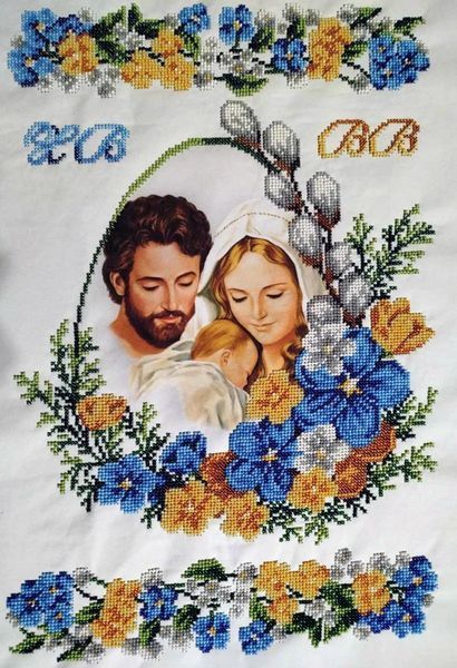 172 Easter Towel Holy Family, (53*37 cm), bead embroidery kit
