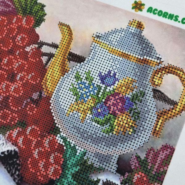 А4-К-1340 Чай із калиною, набір для вишивки бісером картини А4-к-1340 фото