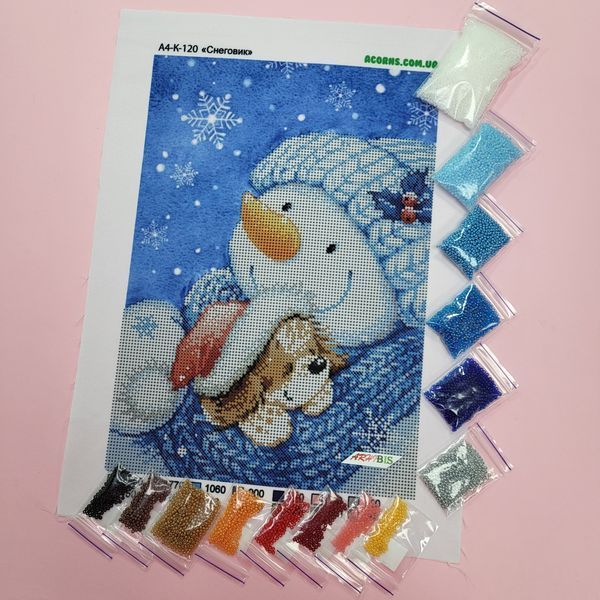 А4-К-120 Snowman (21*29,7 cm), bead embroidery kit for the picture