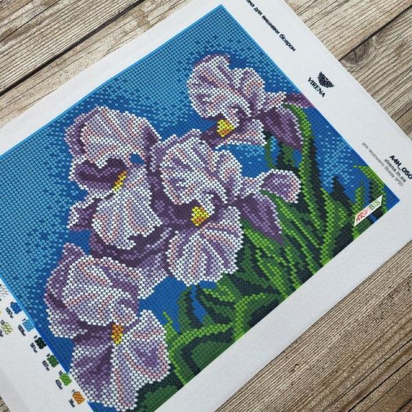 A4Н_050 Irises (23*19 cm), bead embroidery pattern of the picture