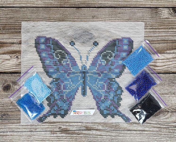 Ф-41 Бабочка, набор для вышивки бисером на водоростворимом флизелине Д-Ф-41 фото