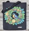 Шоппер_718 Bird on a Wreath (32,5*39 cm), bead embroidery kit of a tote bag
