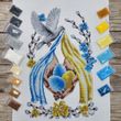 170 Пасхальный рушник с украинской символикой набор для вышивки бисером