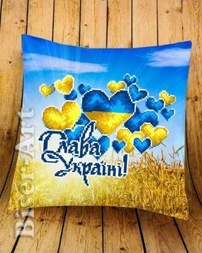 2929804 Подушка Слава Україні (30*30 см), заготовка для вишивки бісером схема-ба-2929804 фото
