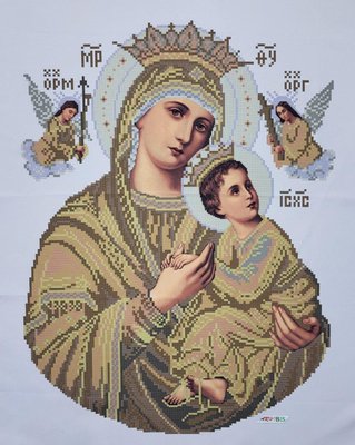БНП-с-В Богородица неустанной помощи (большая, сепия), набор для вышивки бисером иконы БНП-с-В фото