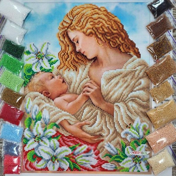 Т-1355 Мадонна з немовлям, набір для вишивання бісером картини Т-1355 фото