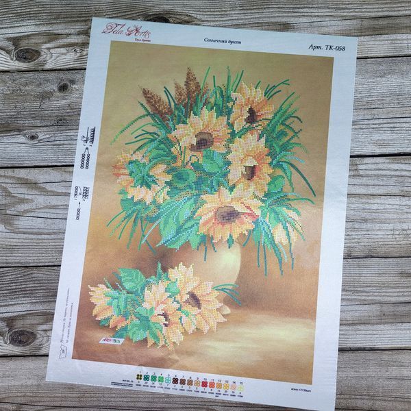 TK-058 Sunny Bouquet (30*42 cm), bead embroidery kit of the picture with sunflowers