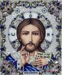 ЖК-4004 Lord Almighty in silver with pearls and stones (21*25 cm), bead embroidery kit of the icon
