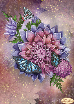 ТА-293 Starry Dahlia (24*33 cm), bead embroidery kit of the picture