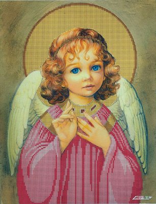 1043-96069 Ангел в розовом А3, набор для вышивки бисером иконы 1043-96069 фото