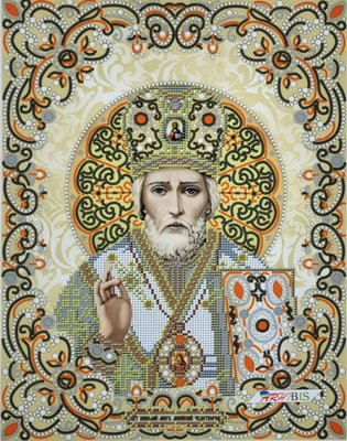 ЖС-3006 Святий Миколай у перлах, набір для вишивання бісером ікони ЖС-3006 фото