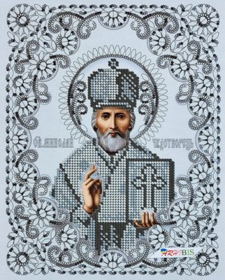 А4Р_623 Святой Николай в хрустале, набор для вышивки бисером иконы А4Р_623 фото
