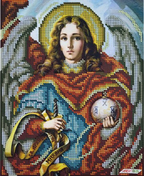 А4Р_003 Святий Архангел Михаїл, набір для вишивання бісером ікони (за мотивами О. Охапкіна)  А4Р_003 фото
