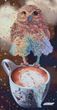 TA-495 Good Morning (24*45 cm), bead embroidery kit of the picture with an owl