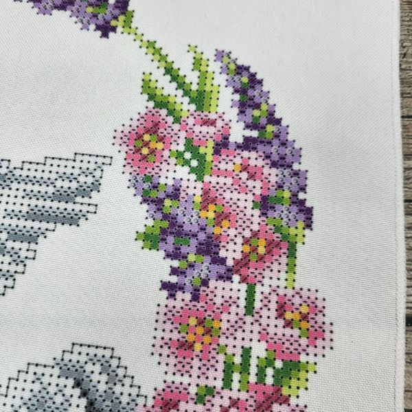 8067 Large Wedding Towel 220*30 cm with Swans, bead embroidery kit