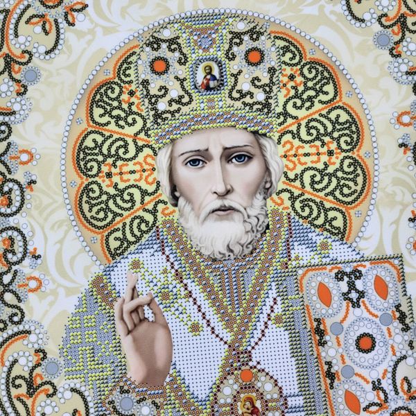 ЖС-3006 Святий Миколай у перлах, набір для вишивання бісером ікони ЖС-3006 фото