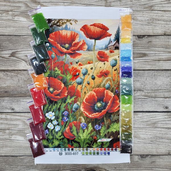 ЗПП-037 Poppy Field (25*40 cm), bead embroidery picture kit
