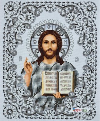 А4Р_624 Иисус Христос в хрустале, набор для вышивки бисером иконы А4Р_624 фото