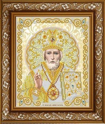 ЖС-4006 Святий Миколай у перлах, набір для вишивання бісером ікони БС 0053 фото