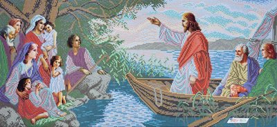 ІЧ Ісус у човні, набір для вишивки бісером ікони ІЧ фото