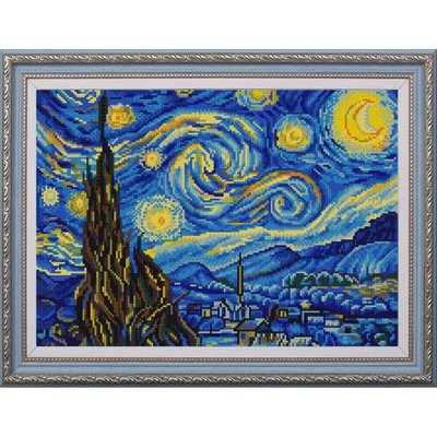 НИК-9887 Звездная ночь Ван Гог, набор для вышивки бисером картины НИК-9887 фото