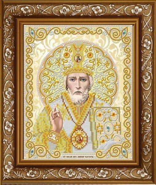ЖС-4006 Святой Николай в жемчуге, набор для вышивки бисером иконы ЖС-4006 фото
