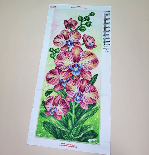 Т-1294 Рожеві орхідеї, набір для вишивання бісером картини Т-1294 фото
