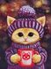 Т-1375 Святковий настрій, набір для вишивки бісером картини з котом Т-1375 фото 2