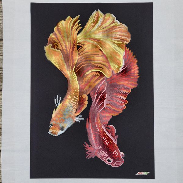 А3 300 Cимвол багатства, набор для вышивки бисером картины с рыбами А3 300 фото