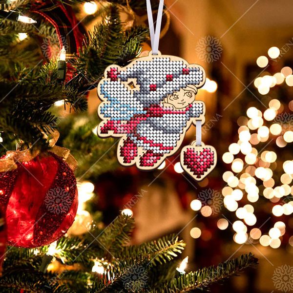 КНІ_202 Рождественские ангелы набор для вышивки бисером по дереву АБВ 00119951 фото