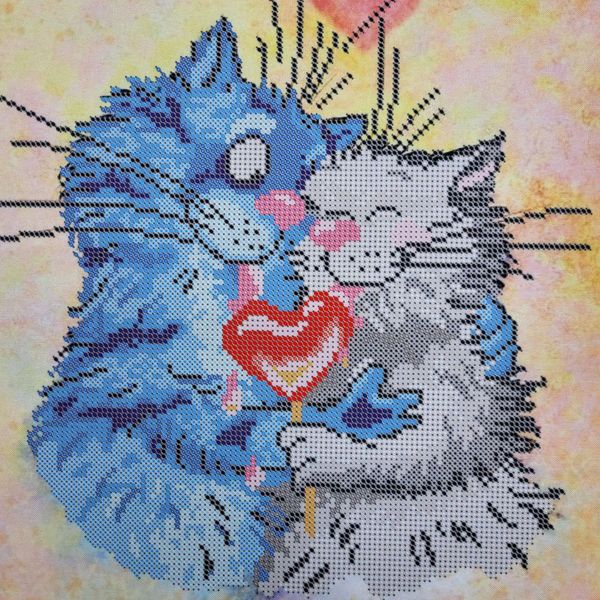 3576 Кохання, набір для вишивання бісером картини з котами 3576 фото