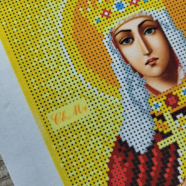 195 Святая Людмила, набор для вышивки бисером именной иконы АБВ 00017637 фото