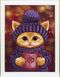 Т-1375 Святковий настрій, набір для вишивки бісером картини з котом Т-1375 фото 1