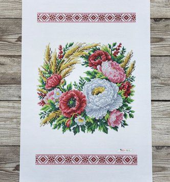 9228 Easter Towel with a Wreath (37*53 cm), bead embroidery kit