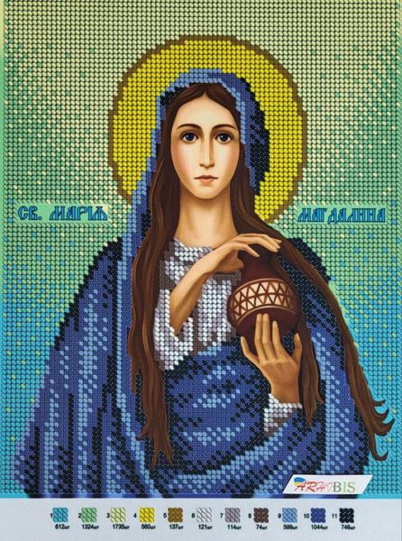 А4Р_192 Свята Марія Магдалина, набір для вишивки бісером іменної ікони А4Р_192 фото