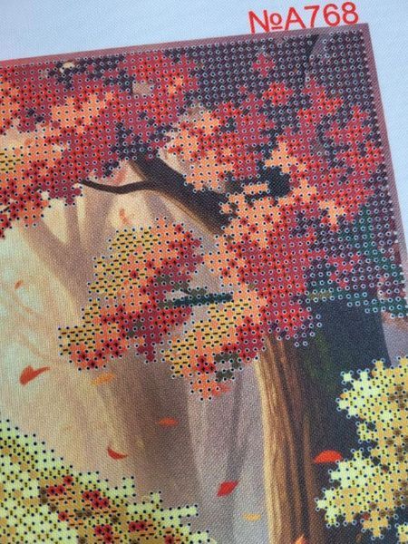 А768 Autumn Peacock (30*42 cm), bead embroidery kit of the picture