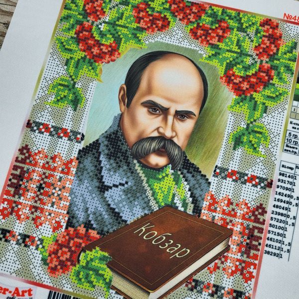 482 Тарас Шевченко, набір для вишивки бісером портрет письменника 482 фото