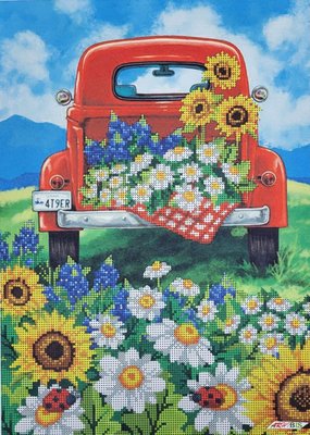 2130б Цветы в дорогу, набор для вышивки бисером картины с полевыми цветами 2130б фото