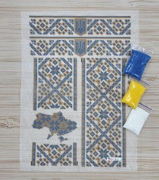 Ф-005 With Ukraine in My Heart (29*42 cm), bead embroidery kit for a shirt ornament on water-soluble interfacing