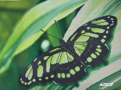 ММЖМ-004 Зеленая бабочка, набор для вышивки бисером картины ММЖ-004 фото