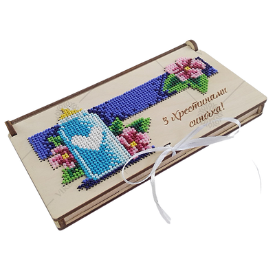 КДГ_002 С Крестинами сыночка набор для вышивки бисером по дереву коробочки-конверта КДГ_002 фото