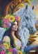А748 Girl with a Horse (30*42 cm), bead embroidery kit of the picture