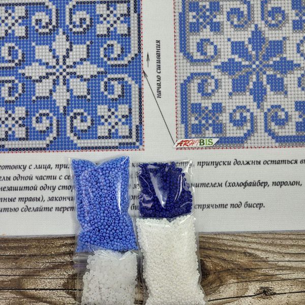 В-005 Блакитна сніжинка набір для вишивання бісером біскорню В-005 фото