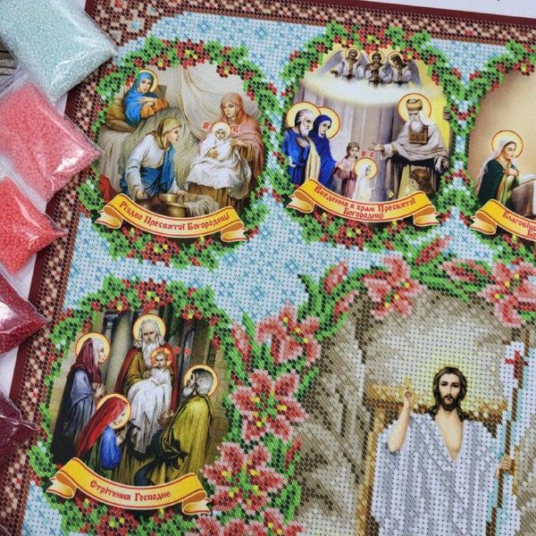 БСР-2125 12 Больших церковных праздников, набор для вышивки бисером иконы БСР-2125 фото