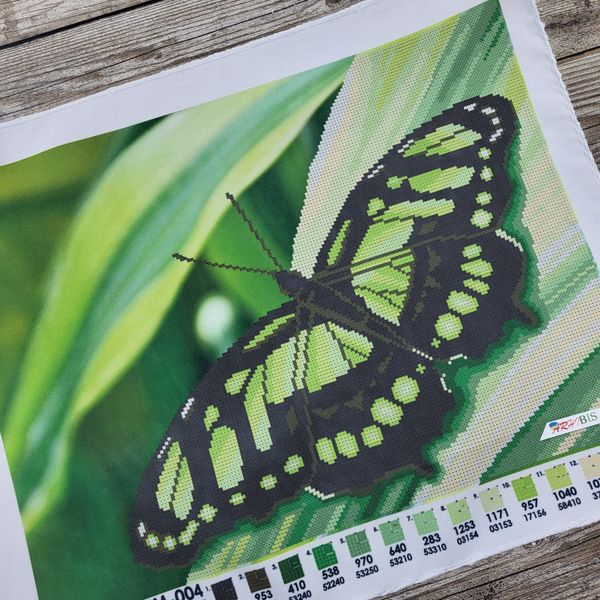 ММЖМ-004 Зелений метелик, набір для вишивання бісером картини ММЖ-004 фото